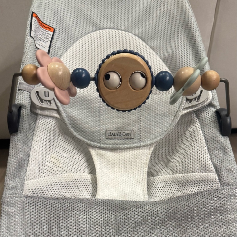 BabyBjorn Light Gray Bouncer with Toy Bar - Picture 5 of 9